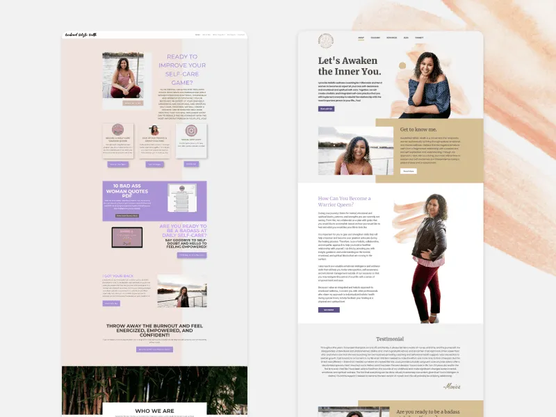The homepage before and after the redesign, side by side